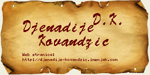 Đenadije Kovandžić vizit kartica